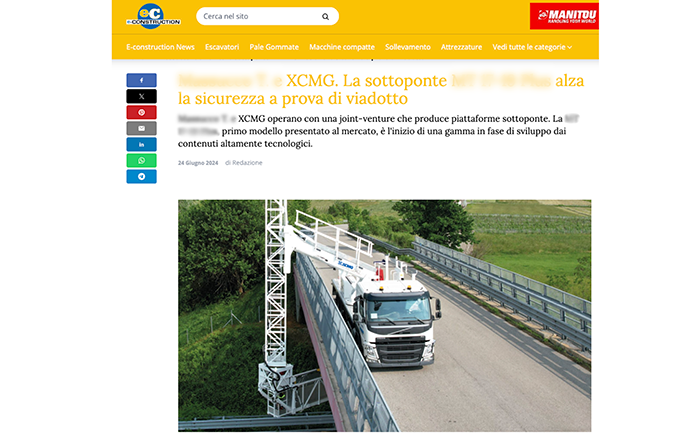 欧洲媒体e-CONSTRUCTION点赞888电子桥梁检测车